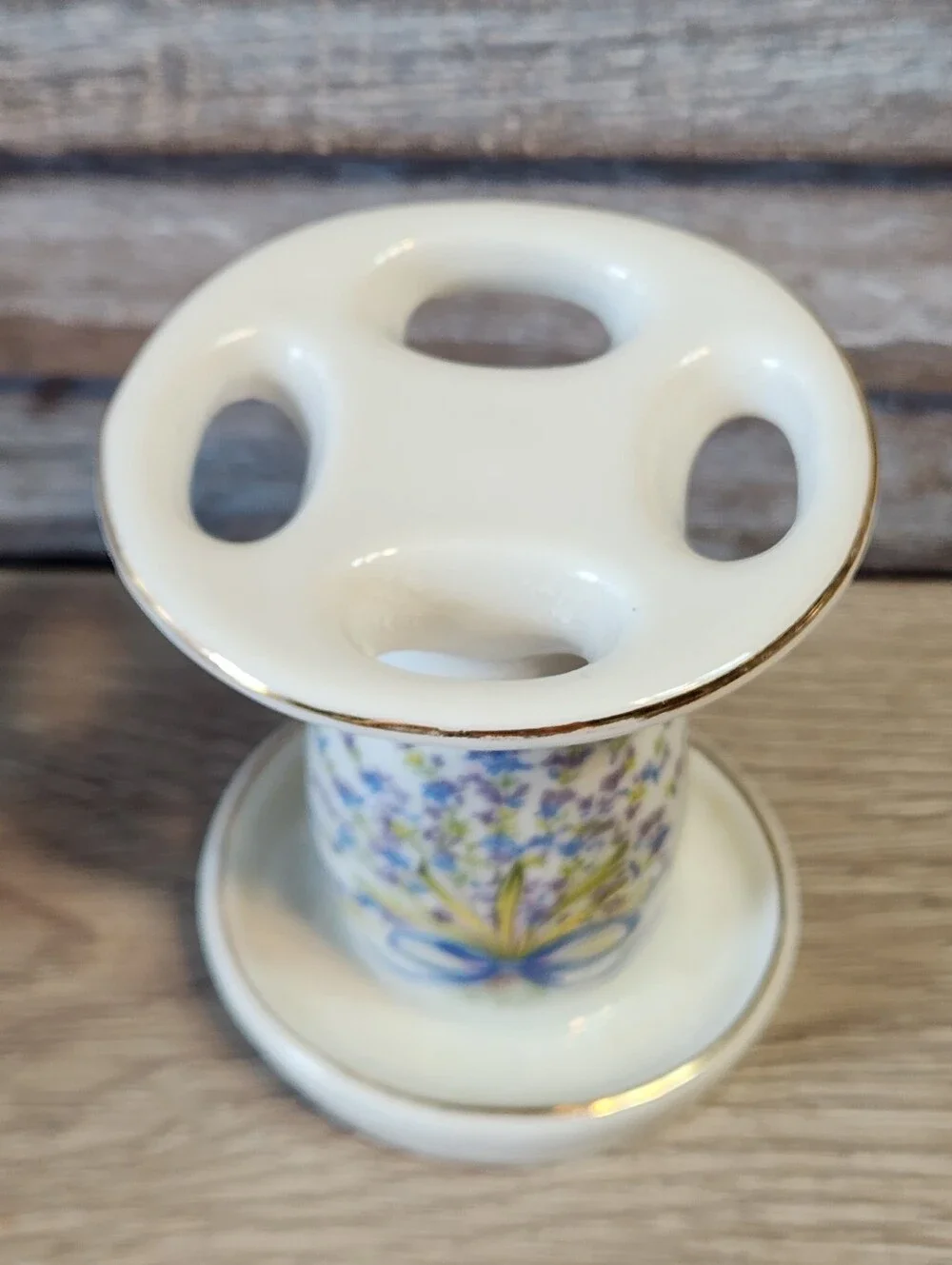 Vintage Ceramic Porcelain Floral Bathroom Toothbrush Holder Decor Cottagecore
